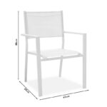 Τραπεζαρία Zacreta- Kliton σετ 3τεμ pakoworld αλουμίνιο σε λευκή απόχρωση 80x80x74εκ - Image 12