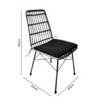 Τραπεζαρία Naoki U σετ 3τεμ pakoworld rattan pe σε φυσική απόχρωση και μαύρο μέταλλο 80x80x78εκ - Image 9