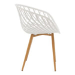 Τραπεζαρία Ezra-Natali pakoworld σετ 3τεμ pp-mdf σε λευκή-φυσική απόχρωση 80x80x76εκ - Image 4