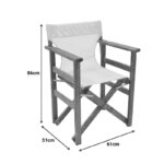 Καρέκλα-πολυθρόνα σκηνοθέτη Retto pakoworld μασίφ ξύλο οξιάς καρυδί-πανί εκρού - Image 2