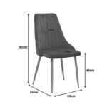 Τραπεζαρία με Καρέκλες Azori Κυπαρισσί και Τραπέζι Antoro Γυαλί Φ80x75εκ Σετ 3τεμ - Image 5