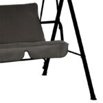 Κούνια Globo pakoworld μαύρο μέταλλο με ύφαμσα σε ανθρακί απόχρωση 170x110x153εκ - Image 6