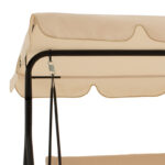 Κούνια Globo pakoworld μαύρο μέταλλο με ύφασμα σε μπεζ απόχρωση 170x110x153εκ - Image 4