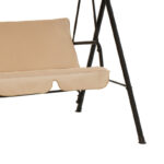 Κούνια Globo pakoworld μαύρο μέταλλο με ύφασμα σε μπεζ απόχρωση 170x110x153εκ - Image 5