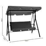 Κούνια Globo pakoworld μαύρο μέταλλο με ύφασμα σε μπεζ απόχρωση 170x110x153εκ - Image 6