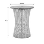 Τραπέζι Lemelo pakoworld μέταλλο-sal wood-γιούτα σε εκρού απόχρωση Φ61x76εκ - Image 3