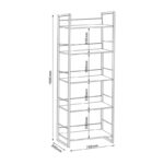 Βιβλιοθήκη Dorfie pakoworld σε φυσική απόχρωση με μαύρο μέταλλο 70x30x159εκ - Image 6