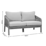 Σαλόνι κήπου Malibu pakoworld μασίφ ξύλο ακακίας-ύφασμα μπεζ - Image 7