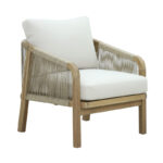 Σετ σαλονιού 4τμχ Malibu I pakoworld μασίφ ξύλο ακακίας-μπεζ ύφασμα - Image 4