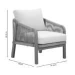 Σετ σαλονιού 4τμχ Malibu I pakoworld μασίφ ξύλο ακακίας-μπεζ ύφασμα - Image 7