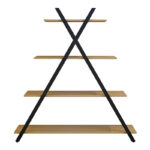 Βιβλιοθήκη Tree pakoworld μαύρο-φυσικό 120x33x135εκ - Image 3