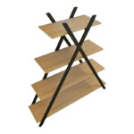 Βιβλιοθήκη Tree pakoworld μαύρο-φυσικό 120x33x135εκ - Image 4