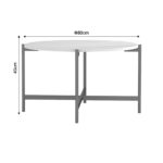 Τραπεζάκι σαλονιού Aisle pakoworld μελαμίνης λευκό μαρμάρου-χρυσό μέταλλο Φ80x45εκ - Image 7