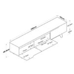 Έπιπλο τηλεόρασης Kasandra pakoworld μπεζ μαρμάρου-sonoma 180x35x48.5εκ - Image 8