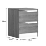 Κομοδίνο Verena pakoworld sonoma-λευκό 40x40x50εκ - Image 6