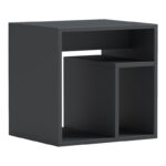 Βοηθητικό τραπέζι Doublo pakoworld ανθρακί 40x35x40εκ