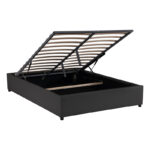 Κρεβάτι διπλό Circe pakoworld PU μαύρο με αποθηκευτικό χώρο 150x200εκ - Image 3