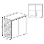 Ντουλάπια γραφείου χαμηλά επαγγελματικά Oscar pakoworld καρυδί-ανθρακί 200x40x80εκ - Image 4