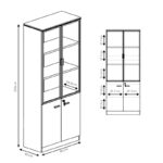 Ντουλάπες γραφείου επαγγελματικές Oscar pakoworld καρυδί-ανθρακί 200x40x200εκ - Image 5