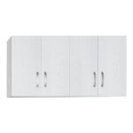 Πατάρι ντουλάπας Zelia pakoworld τετράφυλλο σε λευκή απόχρωση 120x42x60εκ