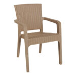 Τραπεζαρία Icoan-Halcyon pakoworld σετ 3τεμ PP σε cappuccino απόχρωση - Image 2