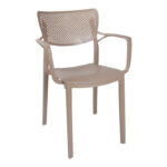 Τραπεζαρία Icon-Frontline pakoworld σετ 3τεμ PP σε cappuccino απόχρωση - Image 2