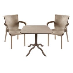 Τραπεζαρία Icon-Festive pakoworld σετ 3τεμ PP σε cappuccino απόχρωση