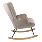 Κουνιστή πολυθρόνα Georgia pakoworld βελούδο μπεζ-φυσικό 75x71x95εκ - Image 4