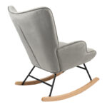 Κουνιστή πολυθρόνα Georgia pakoworld βελούδο γκρι-φυσικό 75x71x95εκ - Image 2