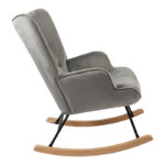 Κουνιστή πολυθρόνα Georgia pakoworld βελούδο γκρι-φυσικό 75x71x95εκ - Image 4