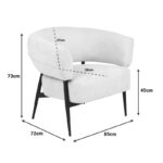 Πολυθρόνα Penfel pakoworld ύφασμα σε κρεμ απόχρωση με πόδι μαύρο μέταλλο 85x72x73εκ - Image 6