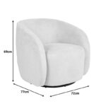 Πολυθρόνα Barrelo pakoworld περιστρεφόμενη ύφασμα σάπιο μήλο 77x72x69εκ - Image 5