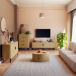 Τραπέζι σαλονιού Scandi pakoworld MDF σε φυσική απόχρωση Φ80x35.5εκ - Image 2