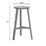 Σκαμπό μπαρ Fabrio pakoworld ξύλο φτελιάς σε φυσική απόχρωση Φ38x71εκ - Image 5