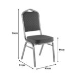 Καρέκλα συνεδρίου Hilton pakoworld στοιβαζόμενη ύφασμα κόκκινο-μέταλλο χρυσό 45x51x96εκ - Image 4