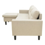 Γωνιακός καναπές αναστρέψιμος Maneli pakoworld ύφασμα αμμου -μπεζ 196x138/77x82εκ - Image 6