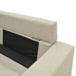 Γωνιακός καναπές αναστρέψιμος Maneli pakoworld ύφασμα αμμου -μπεζ 196x138/77x82εκ - Image 7
