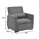 Πολυθρόνα-κρεβάτι Flexa pakoworld ύφασμα μαύρο 85x92x84εκ - Image 8