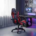 Καρέκλα γραφείου gaming William pakoworld PU μαύρο-κόκκινο - Image 2