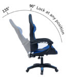 Καρέκλα γραφείου gaming William pakoworld PU μαύρο-μπλε - Image 3