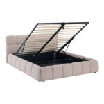 Κρεβάτι Jeby pakoworld ύφασμα σε μπεζ απόχρωση με αποθηκευτικό χώρο 160x200εκ - Image 4