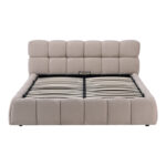Κρεβάτι Jeby pakoworld ύφασμα σε μπεζ απόχρωση με αποθηκευτικό χώρο 160x200εκ - Image 5