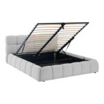 Κρεβάτι Jeby pakoworld ύφασμα σε γκρι απόχρωση με αποθηκευτικό χώρο 160x200εκ - Image 3