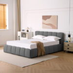 Κρεβάτι Jeby pakoworld ύφασμα σε ανθρακί απόχρωση με αποθηκευτικό χώρο 160x200εκ - Image 2