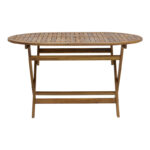 Τραπέζι Falov pakoworld πτυσσόμενο φυσικό μασίφ ξύλο ακακίας 130x80x72εκ - Image 2