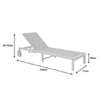 Ξαπλώστρα Mailo pakoworld λευκό αλουμίνιο και textilene σε μπεζ απόχρωση 71x206x30εκ - Image 8