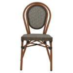 Καρέκλα Nacia pakoworld στοιβαζόμενη καρυδί αλουμίνιο-γκρι textilene 45x59x85εκ - Image 5