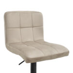 Σκαμπό μπαρ Remina pakoworld πτυσσόμενο μπεζ βελούδο-βάση μαύρο μέταλλο 44x44x112εκ - Image 7