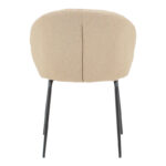 Καρέκλα Olympian pakoworld ύφασμα σε μπεζ απόχρωση με μαύρο μεταλλικό πόδι 50x55x83εκ - Image 5