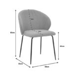 Καρέκλα Olympian pakoworld ύφασμα σε μπεζ απόχρωση με μαύρο μεταλλικό πόδι 50x55x83εκ - Image 8